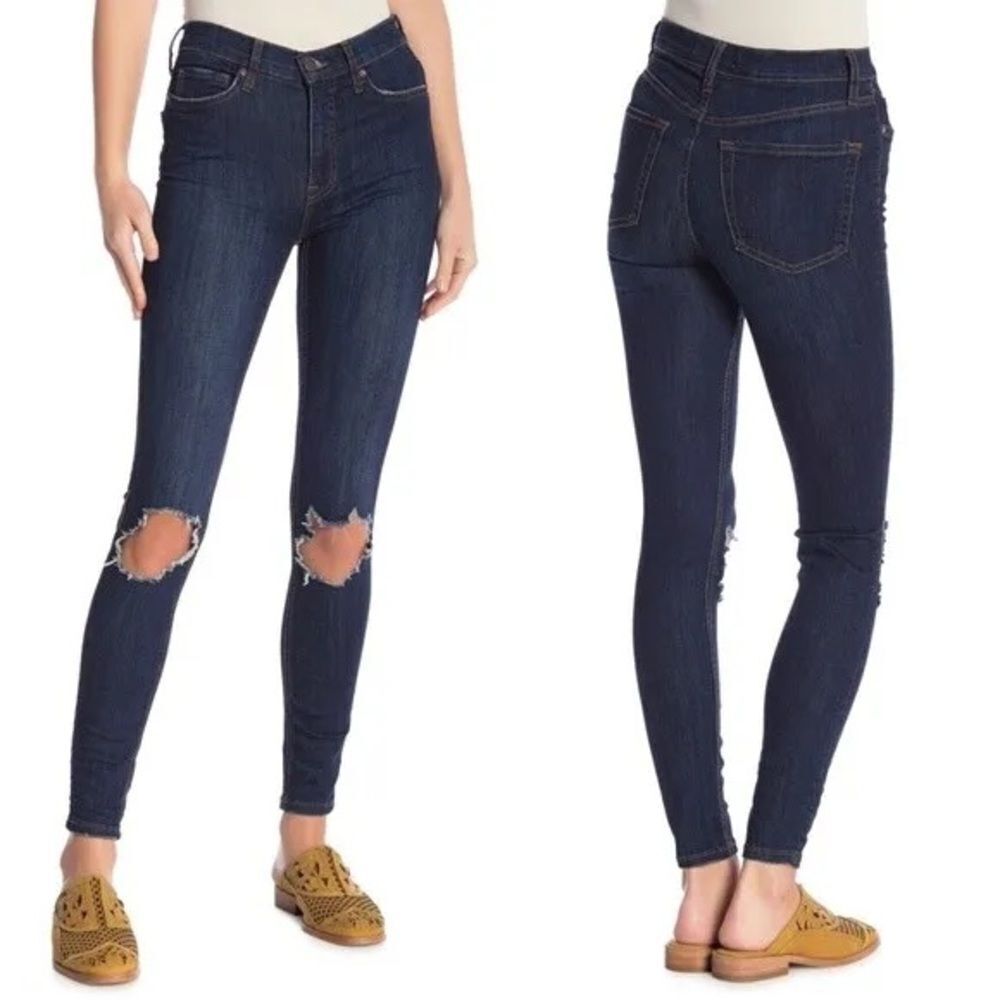 Free People Busted Knee Skinny Jeans Indigo 29 New With Tags